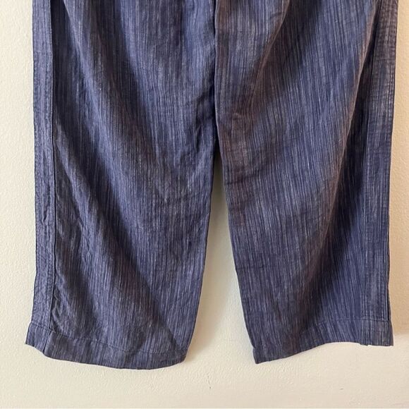 Athleta Women's Cabo Linen Textured Wide Leg Blue Stripe Pull On Pants Blue 0 - Picture 11 of 14